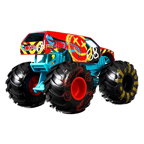 Hot Wheels Monster Trucks Demo Derby Coche de Juguete Todo Terreno, Regalo para Niños +3 Años, Azul/Rojo (Mattel GWL09)