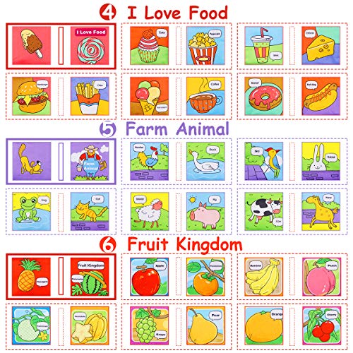 Innedu Libros Blandos para Bebé, Lavables & no Tóxicos Libros Suaves de Aprendizaje Temprano, Libro de Actividades Touch Feel para reconocer el océano de Plantas Animales(6 Piezas)