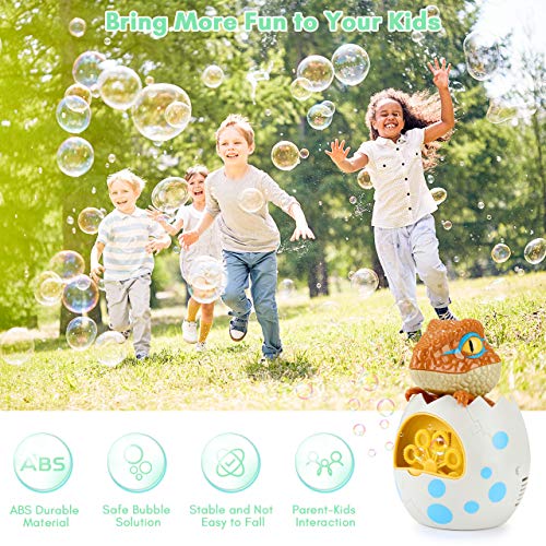 joylink Maquina Burbujas Niños, Máquina de Burbujas Automática Portátil Dinosaurio con Solución de Burbujas, Maquina Pompas Jabon Juguetes de Burbujas para Niños Baño Fiestas