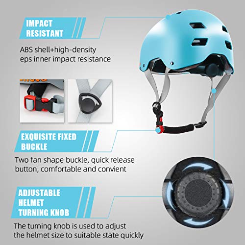LANOVAGEAR Casco Skate,Casco Bicicleta con CE Certifiacdo,Unisex Adultos Jovenes Ninos Casco Patinete para Ciclismo Skate Patinaje Skateboard