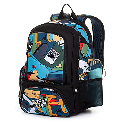 Mochila Niño 12 Años Patinador Mochila Escolar Adolescente Chico Backpack Mochilas Escolares Mochila Ordenador Apta para Estudiantes de Eso Bachillerato Universidad Mochila Escolar Topgal