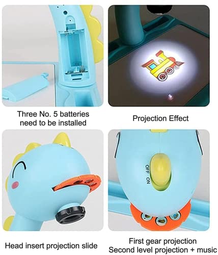 MTDBAOD Drawing Projector for Kids, Art Painting Drawing Table, Learning Art Children Projection Drawing Board, Trace and Draw Projector Toy, Smart Sketcher Projector for Kids Age 3+ (Blue)