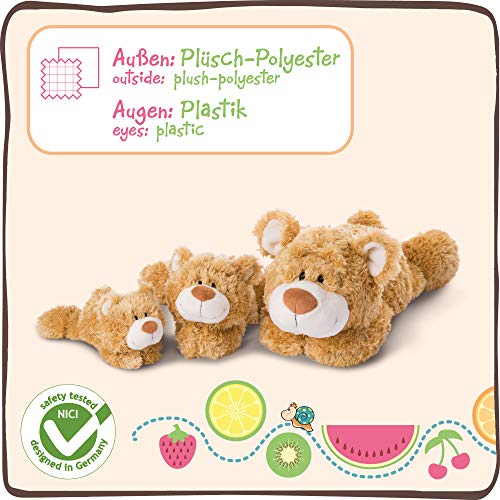 NICI 46512 Acostado de 20 cm I Oso Café Tradicional I Juguete Suave Esponjoso, niños y bebés I Osos de Peluche Rellenos, Color marrón