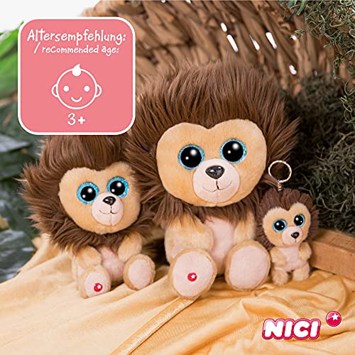 NICI Original – Glubschis león de Peluche Cliff 9 cm – Tiernos Animales del Zoo – Lindo Colgante para Cordones y llaveros – Mini Juguete niños, Color marrón, (46942)