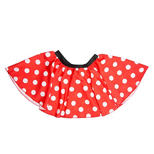 Oblique Unique® Disfraz de ratón para mujer con falda + diadema con orejas de ratón y lazo con lunares en rojo, blanco y negro, para carnaval, fiestas temáticas