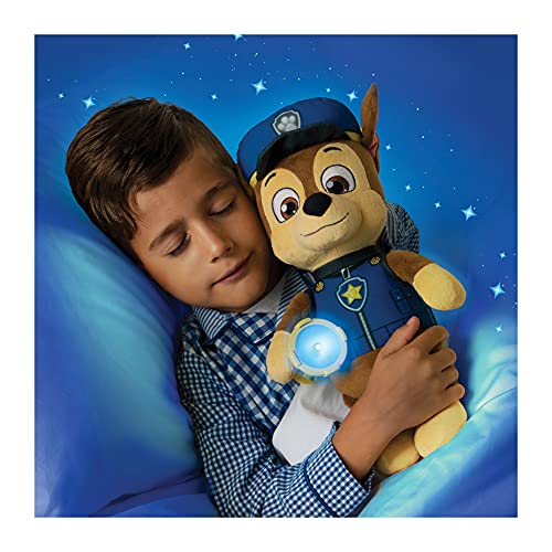 PAW Patrol, Snuggle Up Chase - Peluche con antorcha y Sonidos, para niños Mayores de 3 años
