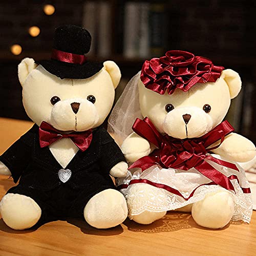 Peluche Suave Juguete 2 unids/Lote 15 cm Pareja Linda Osos de Boda Juguetes de Peluche Kawaii cariño Teddy Oso muñecas rellenas Suave Juguetes Amantes Niñas Regalos de cumpleaños TINGG