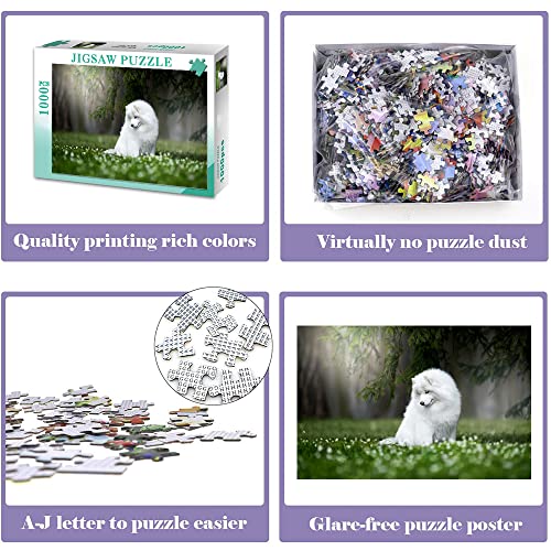 Perro Mascota 1000 Pieza de Puzzle Rompecabezas de Animales Serie Puzzle 1000 Piezas Familia Divertido Juego de la diversión para los Regalos del día de Padre (70x50cm)