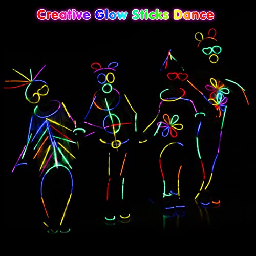 Pulseras Luminosas Fluorescentes, Segotendy 488pcs Barras Luminosas Fluorescentes con 20 Luces de Dedo y Nuevos Accesorios, Varitas Luminosas para Fiestas Carnaval Navidad Glow Stick