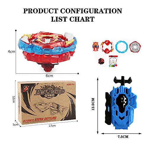QIANQ Beyblade Burst Turbo Set，Peonzas Juguetes Conjunto,Burst Turbo Launcher Set,Navidad Regalo, Regalo para Los Niños