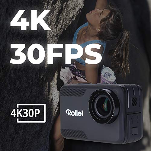 Rollei Action-Cam 6S Plus I - Cámara sumergible, 4 K, 30 fps, sumergible hasta 10 m de profundidad, cámara lenta, función Loop, color negro