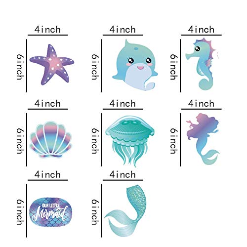 Sayala 30Piezas Sirena Colgando Remolinos Decoraciones para fiestas- Decoración de pared Baby Shower Cumpleaños Postre nupcial Mesa Favor de fiesta Suministros-Sirena Cola Cola Delfín para niños niñas