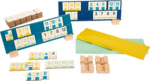 Small Foot 11716 Juego de colocación de números Rummy, de Madera, Juego de Mesa, Colores Modernos. a Partir de 7 años