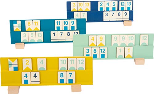 Small Foot 11716 Juego de colocación de números Rummy, de Madera, Juego de Mesa, Colores Modernos. a Partir de 7 años