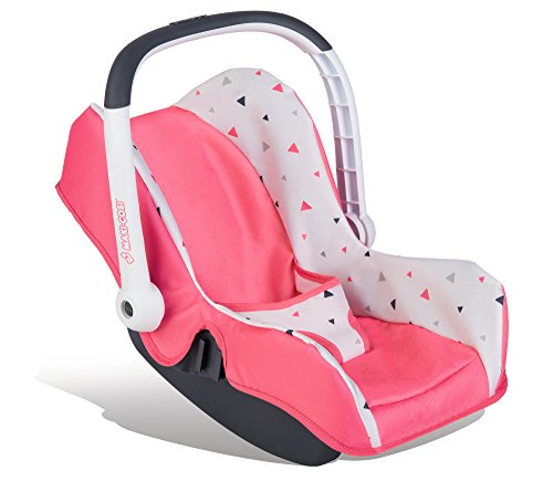 Smoby - Asiento de coche Maxi Cosi – Asiento de coche con asa en diseño original Maxi-Cosi, accesorio para muñecas de hasta 42 cm, para niños a partir de 3 años, rosa, lila.