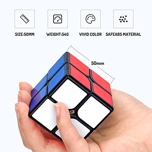 TOYESS Cubo de Mágico 2x2 Profesional, Cubo de Velocidad Clásico Rompecabezas 3D Rápido Todas Las Edades, Negro