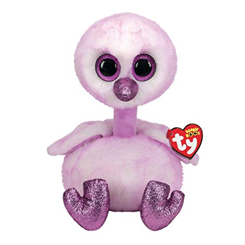 Ty – Beanie Boo's – Peluche Kenya la Avestruz, TY36302, Rosa y Morado, 40 cm
