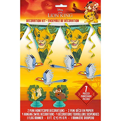 Unique Industries The Lion King Birthday Party 7 Piece Decorating Kit