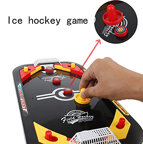 Yajun Juego de Mesa de Hockey de Futbolín Mini Ice Ball Battle Game para 2 Jugadores Deporte Interactivo Entre Padres e Hijos Fast Sling Puck Juego de Mesa
