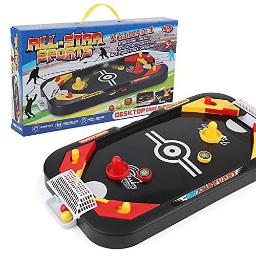 Yajun Juego de Mesa de Hockey de Futbolín Mini Ice Ball Battle Game para 2 Jugadores Deporte Interactivo Entre Padres e Hijos Fast Sling Puck Juego de Mesa