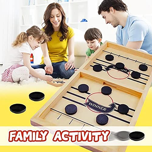Yajun Juego de Mesa de Hockey Juegos de Interacción Familiar Tablero de Mesa Deportivo Portátil Interior Fast Sling Puck Juego de Mesa,56 * 30cm