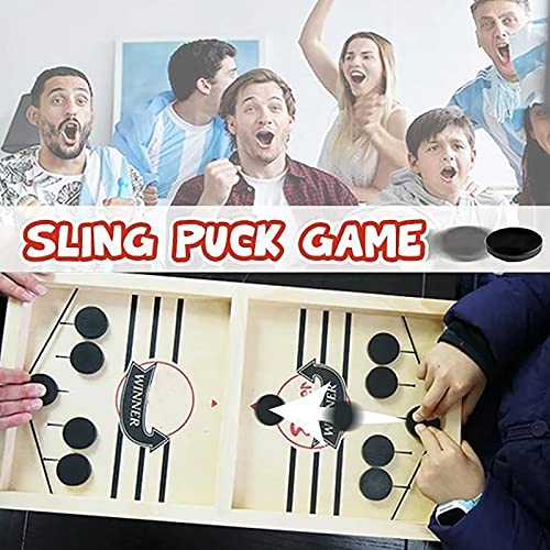 Yajun Juego de Mesa de Hockey Juegos de Interacción Familiar Tablero de Mesa Deportivo Portátil Interior Fast Sling Puck Juego de Mesa,56 * 30cm
