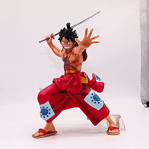 ZAKRLYB Una pieza Monkey D. Luffy Ropa japonesa puede cambiar las manos y las espadas Figura Figura Anime Dibujos animados juego Carácter Muñecas Modelo Estatua Toy Decoración de la decoración Fans Co
