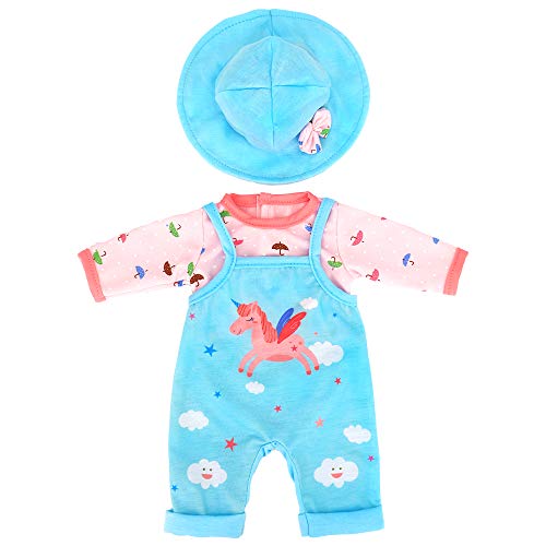 ZWOOS Ropa de Muñecas para New Born Baby Doll, Atuendo Unicornio con Sombrero para Muñecas 35-43 cm