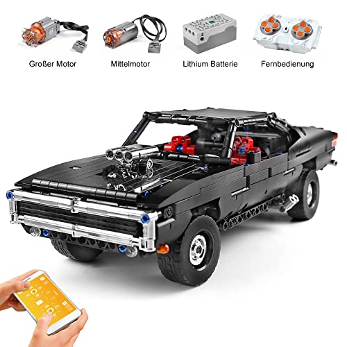 13081 Technik for Fast & Furious Dom's Dodge Charger Racing Car Modelo para niños y adultos, compatible con Lego Iconic Construction Set para coleccionistas