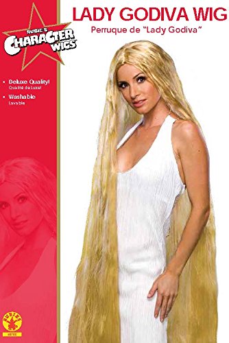 60" Long Lady Godiva Rapunzel Blonde Wig Fancy Dress (peluca)