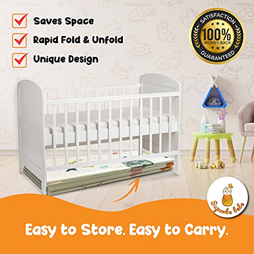 Alfombra Gateo Infantil Impermeable, Reversible y Plegable 160x180x1cm. Certificado CE. Esterilla Bebe Ideal para la habitación del niño o la niña. Gran Formato SUPERBE BEBE (1CM PEZ)