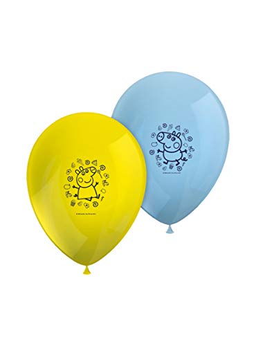 ALMACENESADAN 2670; Pack 8 Globos Peppa Pig; Ideal para Decorar Fiestas y cumpleaños.