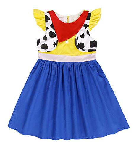 AmzBarley Disfraz Princesa Vestido Jessie Traje Niñas Navidad Fiesta Cumpleaños Halloween Carnaval 1-2 Años
