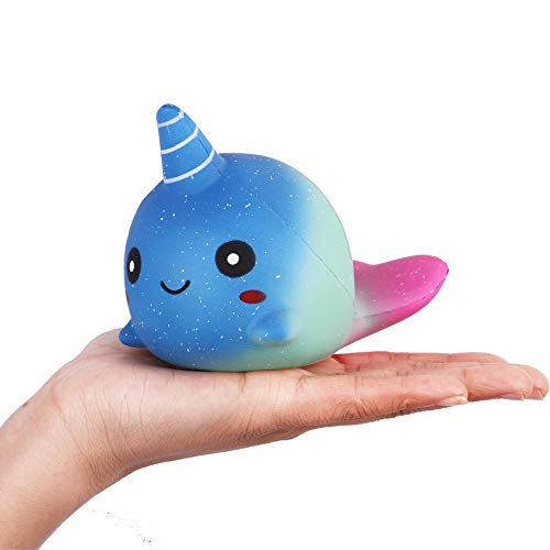Anboor Juguetes Antiestrés Ballena Narval Squishy Lento Aumento Jumbo Super Suave Perfumado Kawaii El Alivio del estrés Galaxia
