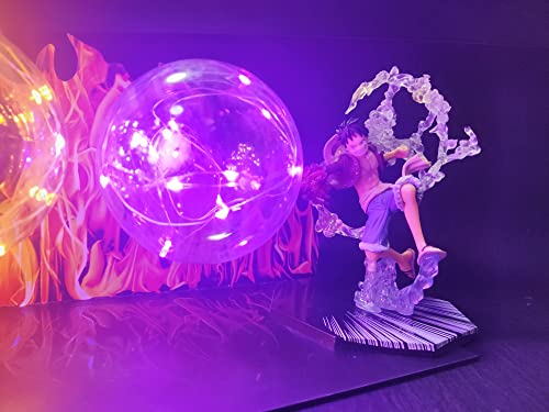 Anime de una pieza luz de noche decorativa lámpara de mesa de la habitación de los niños Figura Luffy 3D LED Luz de noche para niños fans del anime Monkey Luffy Zoro Sanji Ace (púrpura, Ace-Luffy)