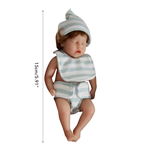 Asotagi Mini muñecas Reborn de 6 pulgadas de silicona suave bebé muñeca miniatura renacer bebés con ropa muñecas realistas