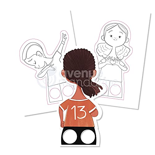Avenue Mandarine - Carnet à Spirale Graffy Puppet - 24 Marionnettes à Doigts prédécoupées à Colorier - Papier Clairefontaine Certifié PEFC - Thème Football - GY101C