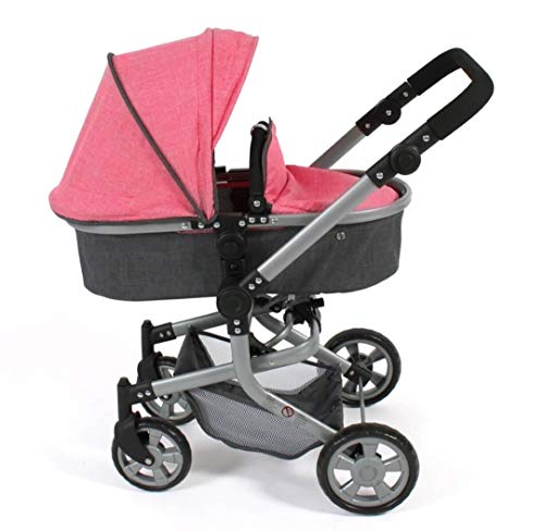 Bayer Chic 2000-Cochecito para muñecas Mika, Gris, Color Rosa (595 41)