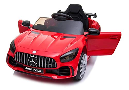 BC BABY COCHES Coche eléctrico para niños Mercedes GT-R con Ruedas Caucho y Mando Control Remoto - Batería 12v (Rojo)
