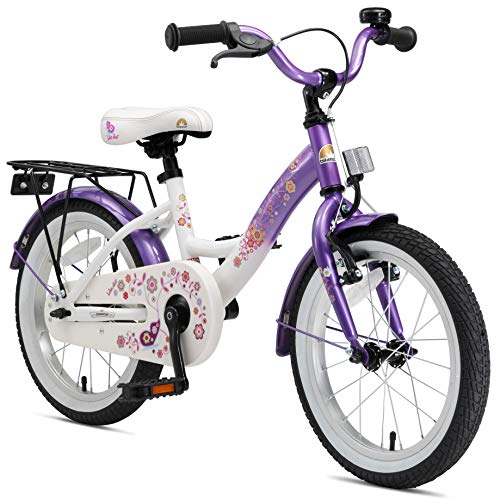 BIKESTAR Bicicleta Infantil para niños y niñas a Partir de 4 años | Bici 16 Pulgadas con Frenos | 16" Edición Clásica Lila