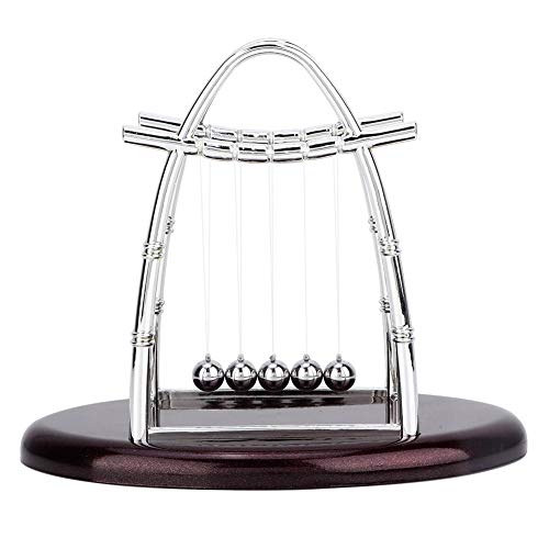 Bolas de Equilibrio de Ciencia educativa Bolas de péndulo de Cuna de Newton Adorno de Juguete para aliviar el estrés para el hogar Oficina Decoración de Escritorio Regalo de cumpleaños(L)