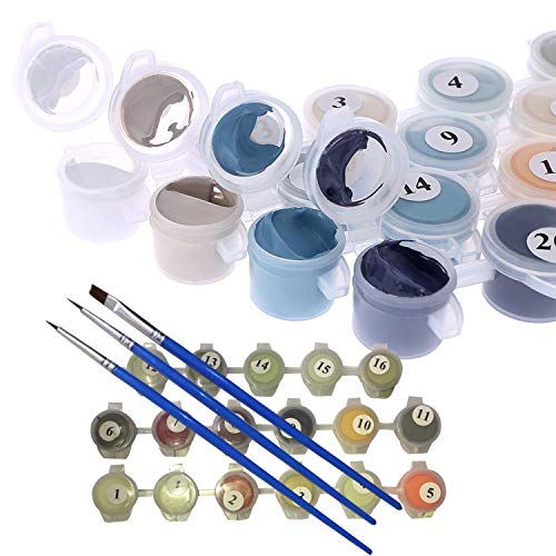 BOSHUN Pintar por Numeros para Adultos Niños Pintura por Números con Pinceles y Pinturas Decoraciones para el Hogar Familia Elefante Padre e Hijo (16 * 20 Pulgadas, con Marco de Madera)