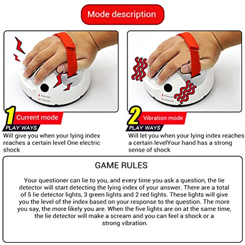 BSTQC juego cerebral, Mini detector de mentira ajustable polígrafo choque eléctrico juguete divertido juego de mesa