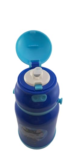 Cantimplora Infantil 350ml, Botella Deportiva para Niños Dibujo, Botella de Agua Infantil, Cantimplora Pequeña 350ml (Estandar, Cerdito - Azul Marino)