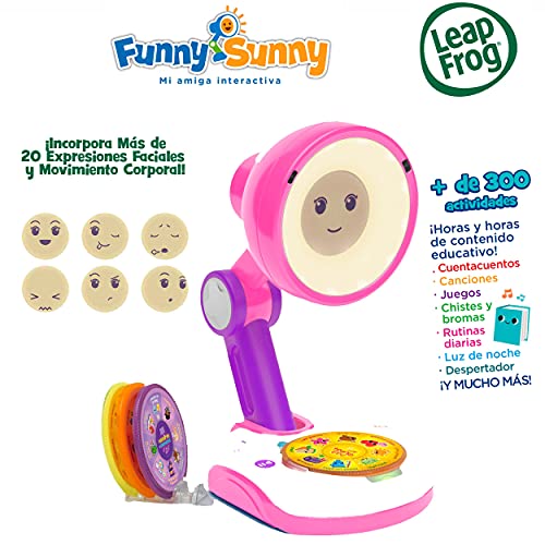 Cefa Toys-Funny Sunny Mi Amiga Interactiva, Cuentahistorias en Forma de Lámpara, Color Rosa y Blanco, Apto para Niños a Partir de 3 años, (916)