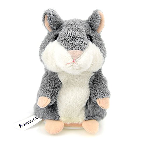 CestMallHamster Juguete, Repite Lo Que Dices. Electronic Mascota Hablador Plush Toy para niños, 3 x 5.7 Pulgadas (Gris)