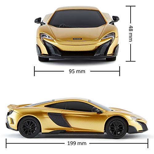CMJ RC Cars ™ McLaren 675LT Coche de control remoto con licencia oficial Luces de trabajo a escala 1:24 2.4Ghz Gold