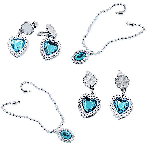 deAO Disfraz de Hada Juego Infantil de Imitación Princesa de Cuento de Hadas Conjunto Incluye Alas de Mariposa, Falda Tutú, Zapatos, Joyas, Tiara, Barita Mágica y Bolso de Mano (Azul)