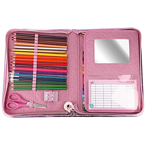 Depesche-DP-0011018 Estuche XXL con lápices de Lyra, TopModel Candy Cake, Rosa, Aprox. 28 x 20 x 4 cm Color (11018)