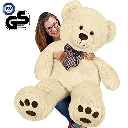 Deuba Oso de Peluche Gigante Crema XL 100 cm Osito Suave y cariñoso para niños y Adultos - Colores realistas